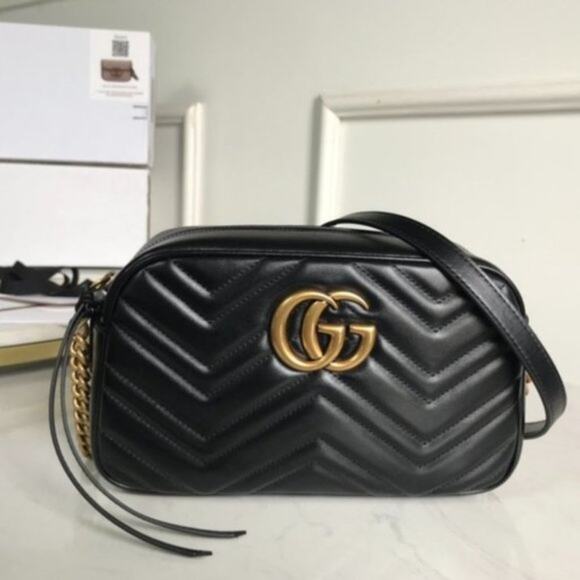 New Marmont Small Matelassé Black Shoulder Bag - Picture 1 of 9